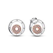 *Pandora Signature Logocirkler øreringe sølv/rosaforgyldt med cz
