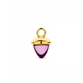 Spirit Icons Acorn Drop Amethyst vedhæng til hoops 14 karat guld med lilla ametyst (1 stk)