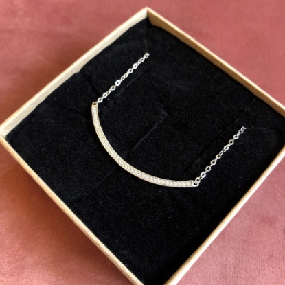 Billede af *By Pind halskæde sølv rhodineret med zirkoniasten (39+4 cm)