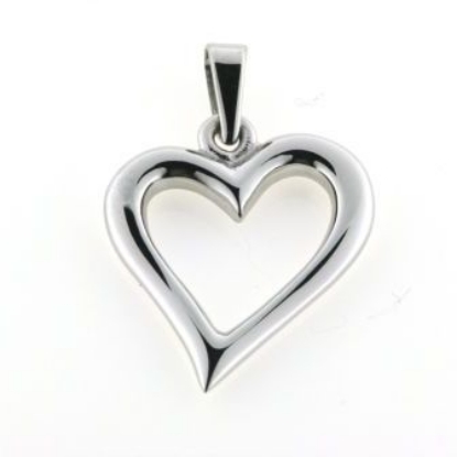 Billede af Vedhæng hjerte, åbent massivt, 14 kt. hvg.
