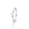 Billede af Mads Z "Crown Trinity w. Pearl" ring 14 kt. hvidguld m. kulturperle + 0,08 ct. diamanter (str. 58)