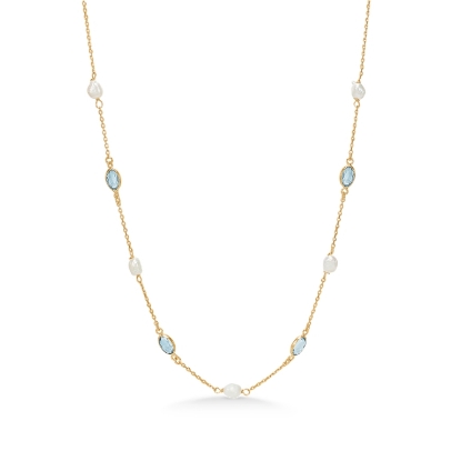 Billede af Mads Z "Abigail" halskæde 8 kt. guld m. fvp + cz (42-45 cm)