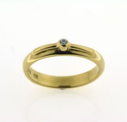Billede af Ring m. pynt 1 syn. sten, 1,75 mm. 14 kt.