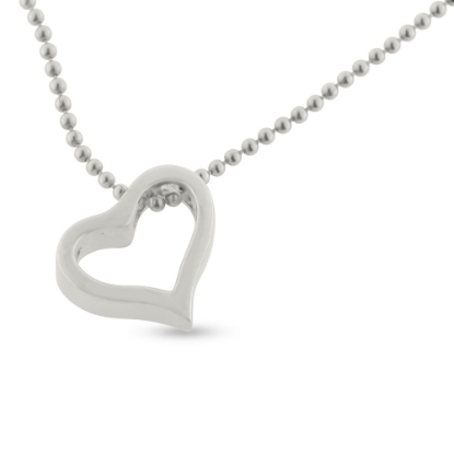 Billede af Vedhæng åbent hjerte, 2 huller til kæde, 925s. (excl. kæde)