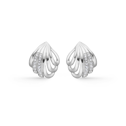 Billede af Mads Z "Shelby" øreringe sølv m. hvid topas