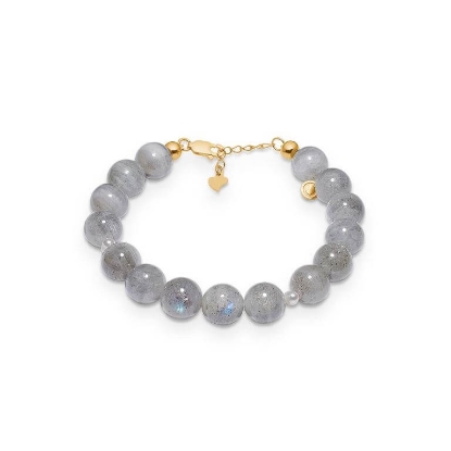 Billede af Studio Z "Genuine" armbånd forgyldt sølv m. labradorit (18-20 cm)