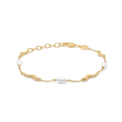 Billede af Studio Z "Tangled" armbånd forgyldt sølv m. fvp (16-18 cm)