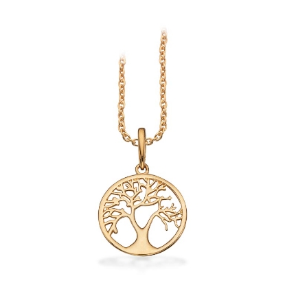 Billede af Vedhæng Livets Træ 12 mm. 8 kt. m/sølvkæde