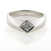 Billede af Herrering massiv, brilliant 0,30 w/vs. plade 6*6 mm., båndring 14 kt. hvg.