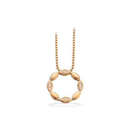 Billede af Scrouples Vedhæng cirkel 0,06 H-W/SI 14 kt. m. forgyldt kæde