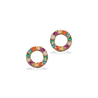 Billede af Ørepynt Rainbow syn. cubic zir. 8 kt.