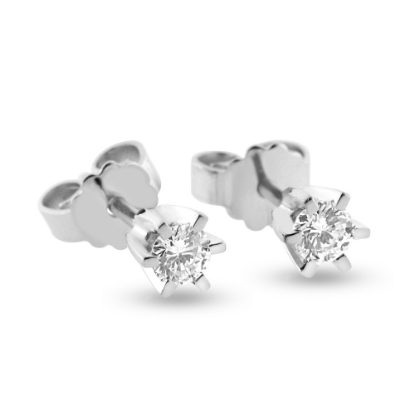Billede af Ørestik 14 kt. hvidguld med brillanter