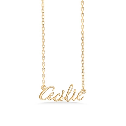 Billede af Studio Z "Name Tag - CECILIE" halskæde forgyldt sølv (40-45 cm)