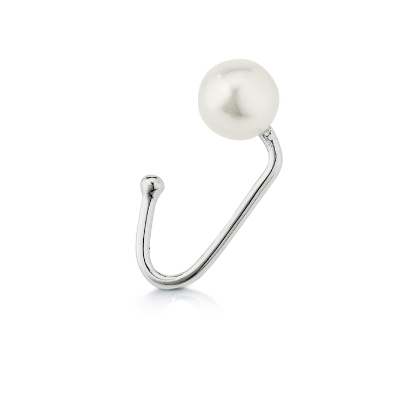 Billede af Kranz&Ziegler øreklemme sølv hvid perle 1 stk