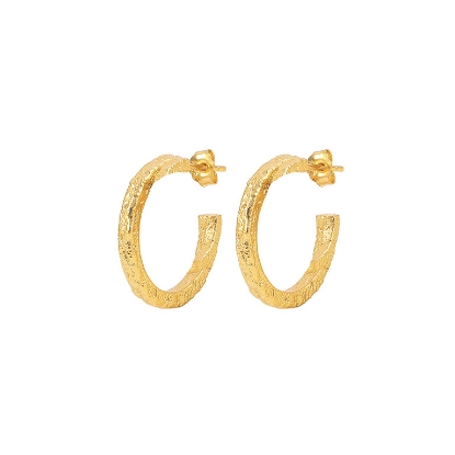 Billede af Hultquist City hoops hamret sølv forgyldt 