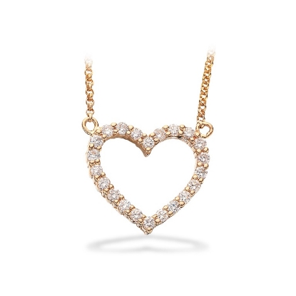 Billede af Dazzling Hjerte  0,25 H-W/SI 14 kt. m/ guldkæde