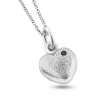 Billede af Vedhæng hjerte, massivt med  sort brill. 0,03 ct. 925s.