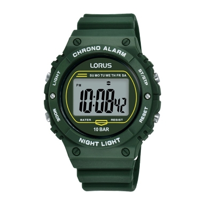 Billede af Lorus Sports herreur digital plastik grøn silikone 10bar 40mm