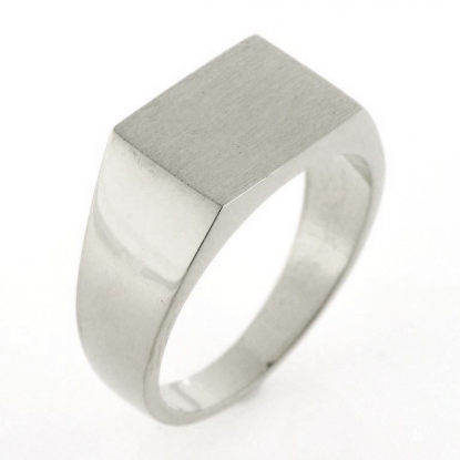 Billede af Herrering massiv lukket bund, plade 10*14 mm. 14 kt. hvg.