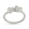 Billede af Ring hjerter, massiv, 2 hjerter 14 kt. hvg. (hjertering)