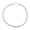 Billede af Læder halskæde  sort 1,4mm. sølvforg 45 cm.