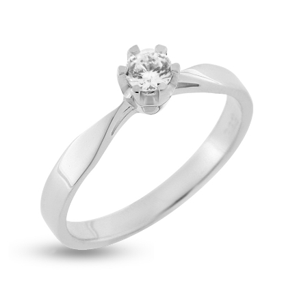 Billede af Ring solitaire 14 kt hvg syn sten
