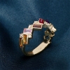 Billede af Mads Z "Columbine" ring 14 kt m. ægte sten og 0,15 ct. brillanter W.SI (str. 60)