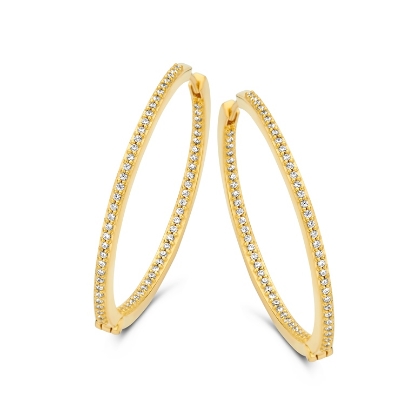 Billede af Spirit Icons Passion ørecreol forgyldt sølv m. cz (30 mm)