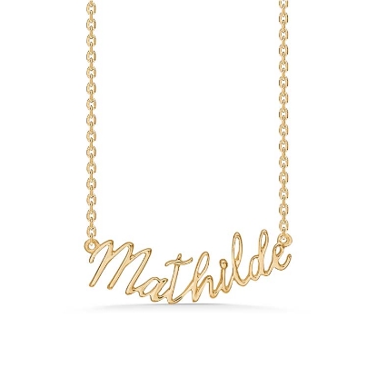 Billede af Studio Z "Name Tag - MATHILDE" halskæde forgyldt sølv (40-45 cm)