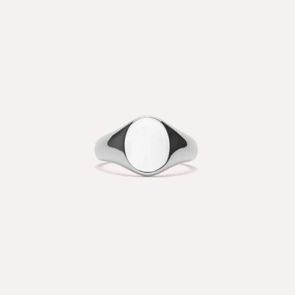 Billede af IX Studios Mini Oval Signet ring sølv (str 66)