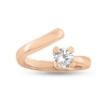 Billede af Ring forskudt, 4 grabber fattet med sten (excl. sten) 14 kt. rosa (rødt) (kundens sten fattet)