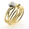 Billede af Ring med guldtråde, brill. 0,03 w/vs. 14 kt. (Trådring) (uden hjerte)