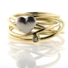 Billede af Ring med guldtråde, brill. 0,03 w/vs. 14 kt. (Trådring) (uden hjerte)