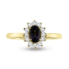 Billede af Rosetring med fac. syn. kunsit 6*4 mm. & 12 * syn. zirk. a 1,75 mm. 8 kt.