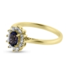 Billede af Rosetring med fac. syn. kunsit 6*4 mm. & 12 * syn. zirk. a 1,75 mm. 8 kt.