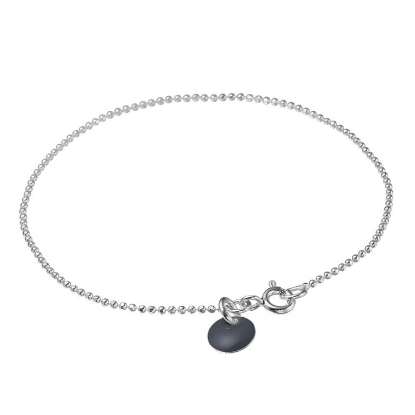 Billede af Enamel Copenhagen,armbånd kuglekæde sølv m sort emalje