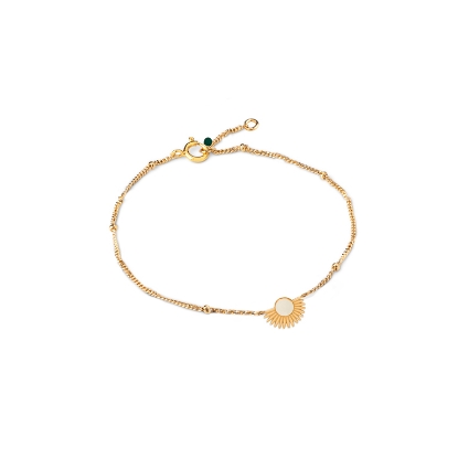 Billede af ENAMEL Copenhagen Soleil Daisy armbånd sølv forgyldt (15,5 + 2cm)