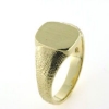 Billede af Herrering massiv, plade antik facon 14*12 mm. 14 kt. 