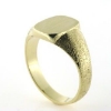 Billede af Herrering massiv, plade antik facon 14*12 mm. 14 kt. 