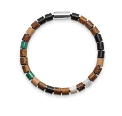 Billede af Mads Z Black Sun sølv armbånd "The Bubble" sort nylon