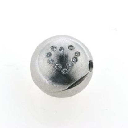 Billede af Kuglelås 15 mm. med 10 brill. a 0,01 w/vs. fattet i hjerte 14 kt. hvg.