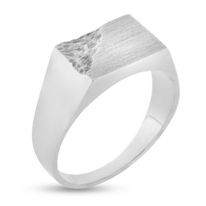 Billede af Herrering m. lukket bund råsølv i hjørne 925s.