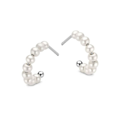 Billede af Spirit Icons Coco øreringe 14 kt. hvidguld m. ferskvandsperler