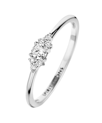 Billede af Spirit Icons Vida ring 14 karat hvidguld med 0,16 ct. w/vs (str. 48-60)