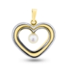 Billede af Vedhæng af ringe m. øsken + patz, sv. perle 5½-6 mm. 14 kt.