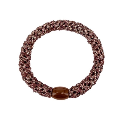 Billede af Aqua Dulce Hårelastik - Brun m. guld glimmer + brun luk