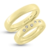 Billede af Vielses & Forl. ringe 8 kt., damering isat  5* 0,01 ct.