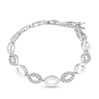 Billede af By Pind armbånd sølv rhodineret med zirkoniasten (19 cm)
