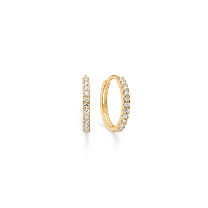 Billede af Mads Z "Sparkle" øreringe 8 kt m. zirkoniasten (15 mm)