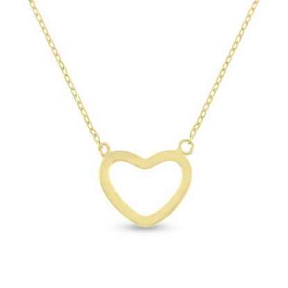 Billede af By Pind halskæde i forgyldt sølv med åben hjerte (45 cm)
